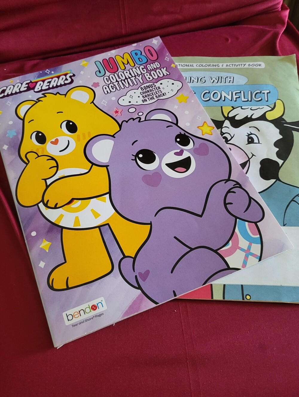 Children’s Educational Coloring & Activity Book Lot - Care Bears & Stress Manage